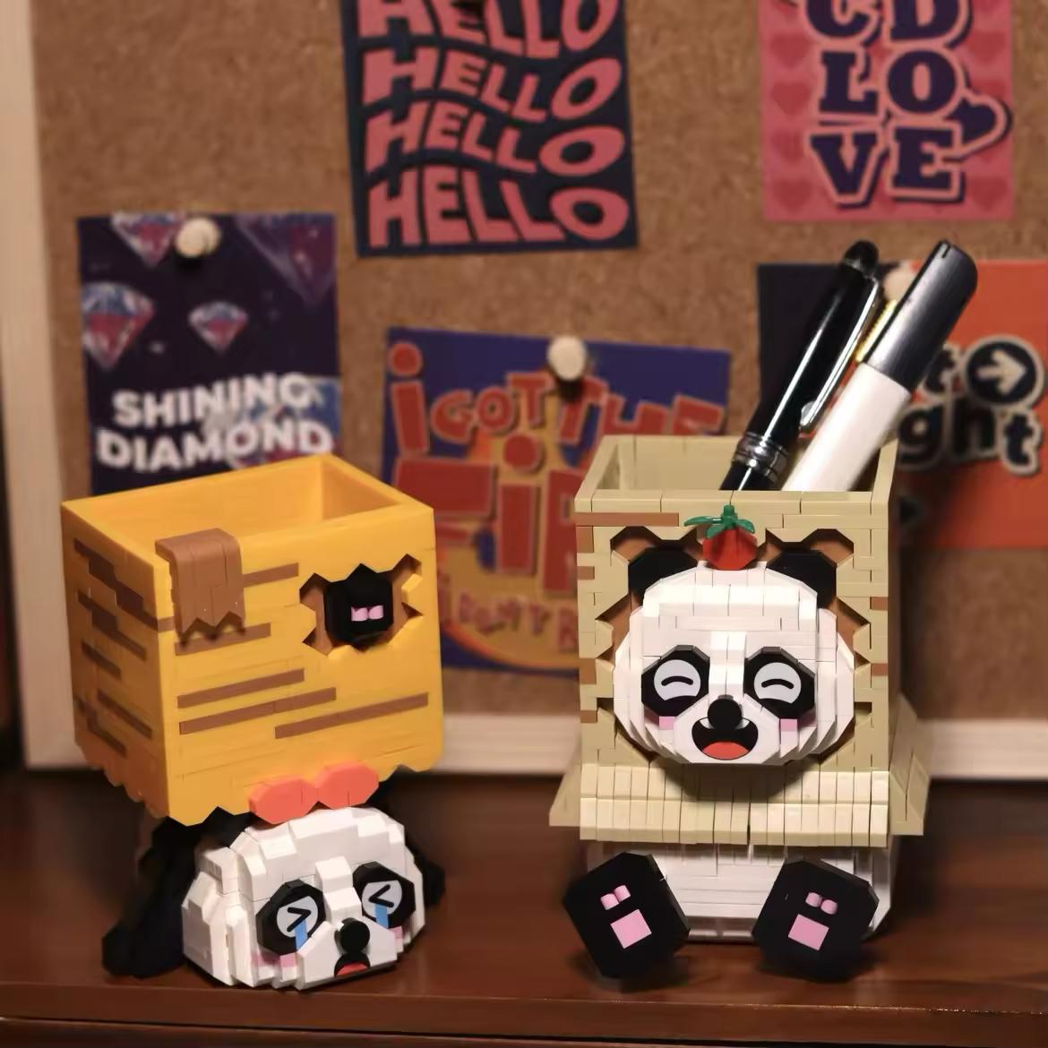 Panda in der Box Handyhalter Bausteinset