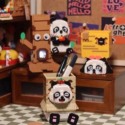Panda im Baum Stiftehalter Bausteinset