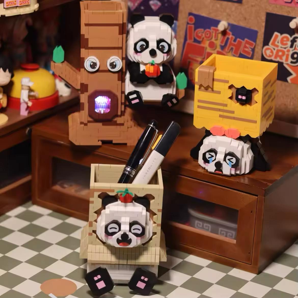 Panda in der Box Handyhalter Bausteinset