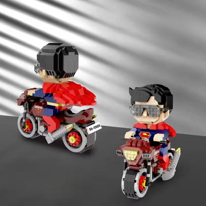 Coole Superhelden auf Motorrädern Bausteinset