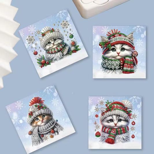 Diamond Painting Weihnachtskatzen Weihnachtskarten