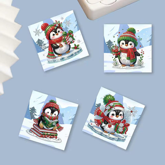 Diamond Painting Pinguin Weihnachtskarten Set