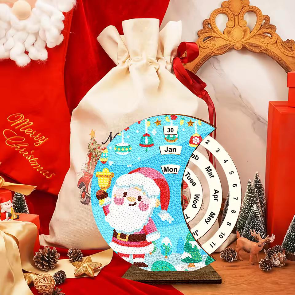 Diamond Painting Weihnachtsmann mit Glocke