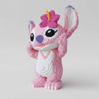 Mega Rosa Wesen mit Blume Bausteinset