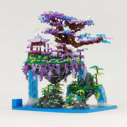 Bauminsel mit Wasserfall Bausteinset