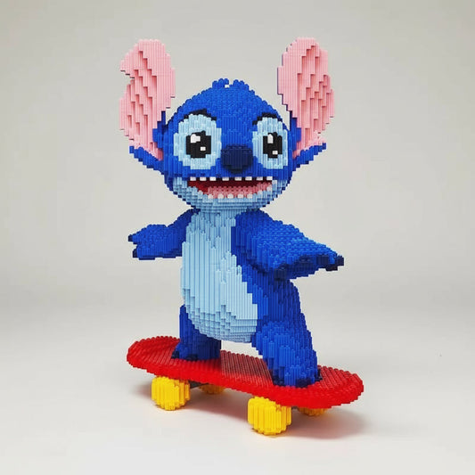 MEGA blaues Wesen auf Skateboard Bausteinset
