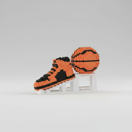 Orangen Basketball-Schuh & Ball Bausteinset