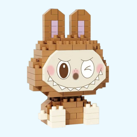 Mini Brauner Labubu Bausteinset