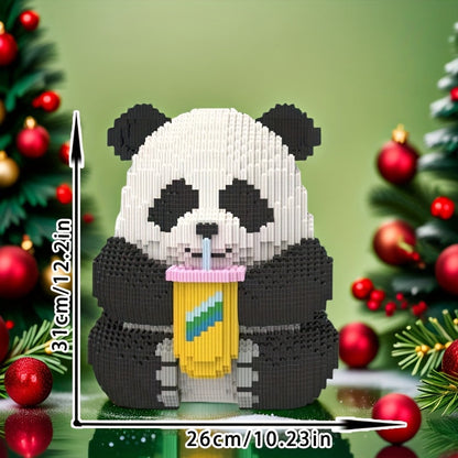 Panda mit Milchshake Bausteinset