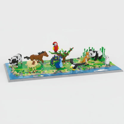 Alle Land- und Himmelstiere Bausteinset