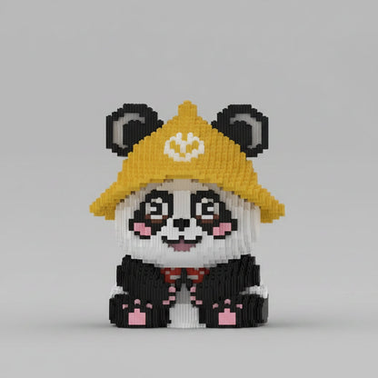 Panda mit gelbem Hut Bausteinset