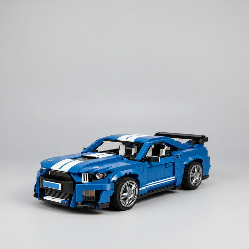 Cooler Blauer Sportwagen Bausteinset