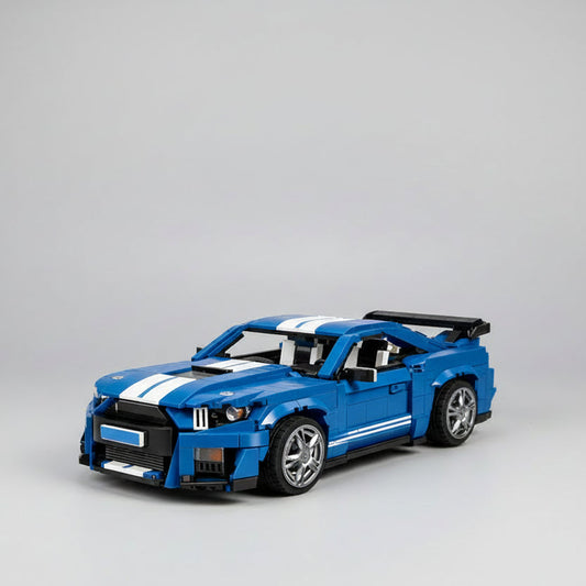 Cooler Blauer Sportwagen Bausteinset