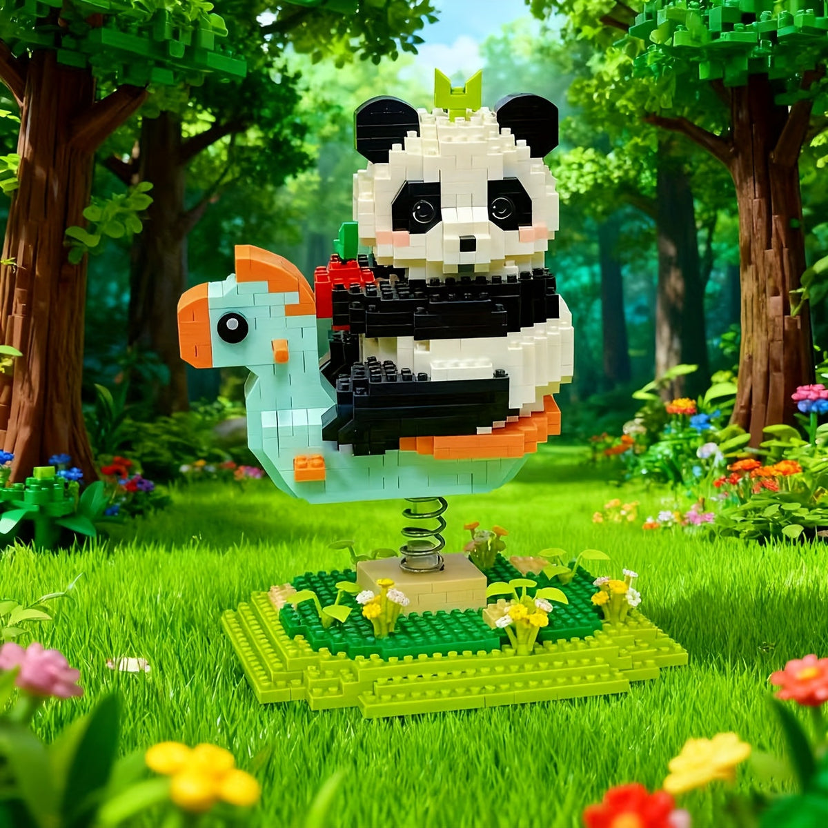 Panda auf der Wippe Bausteinset