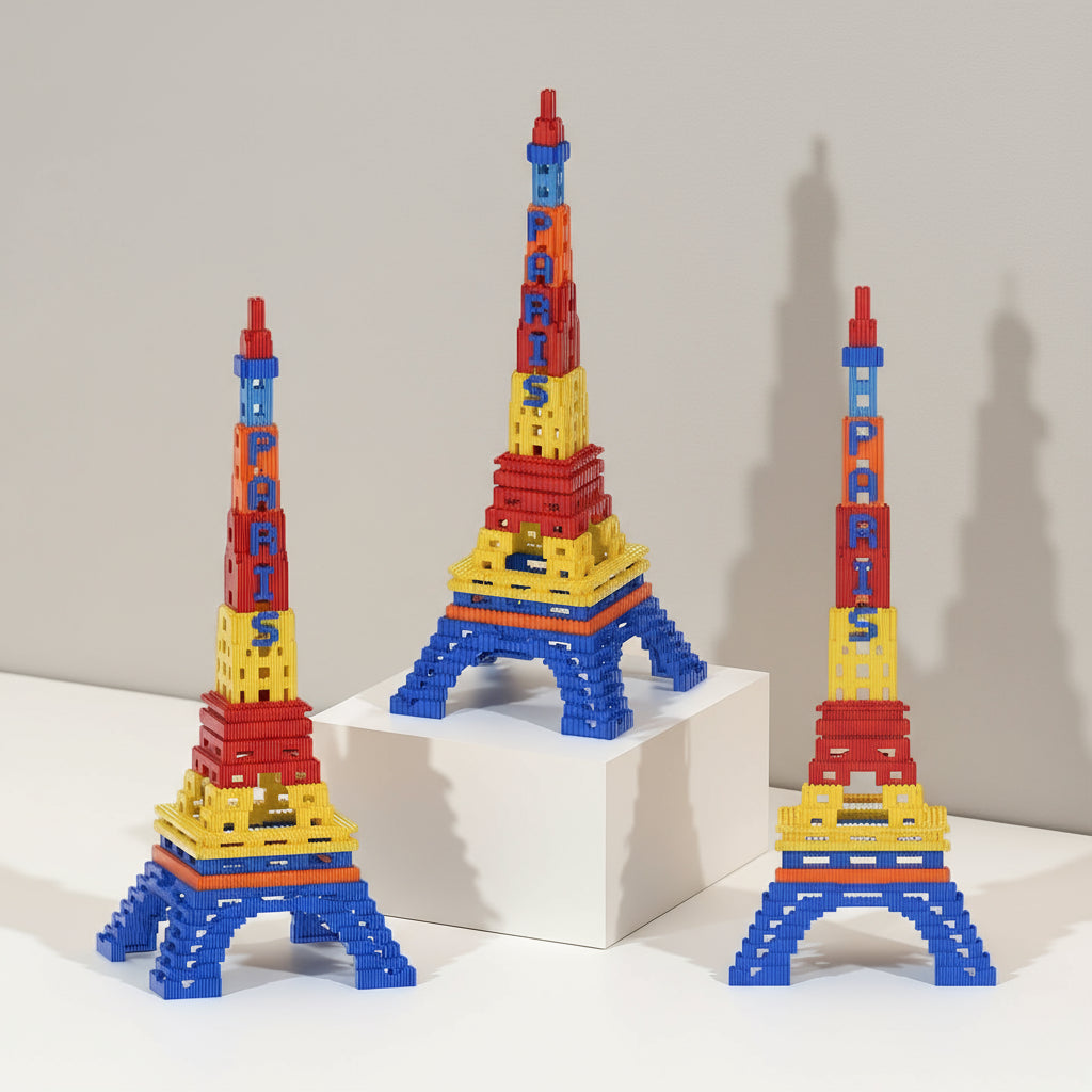 Bunte Eiffelturm Bausteinset