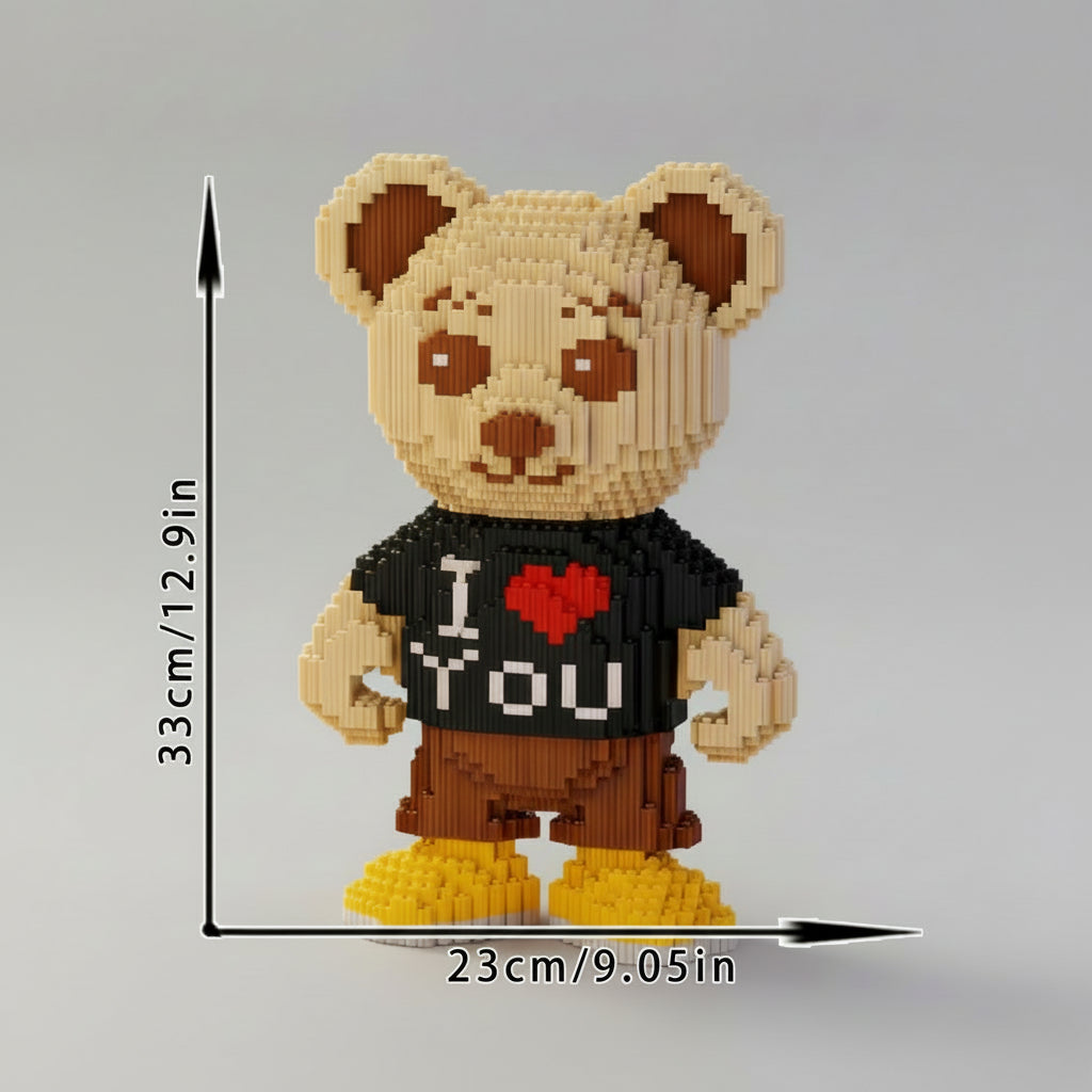 I Love You Bär mit gelben Schuhen Bausteinset