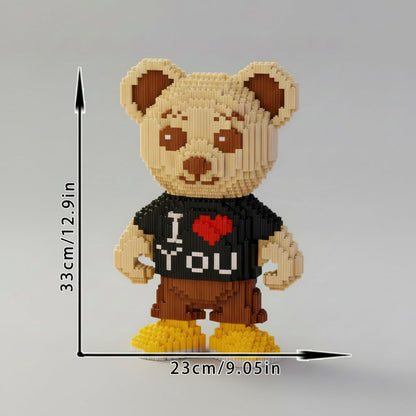 I Love You Bär mit gelben Schuhen Bausteinset
