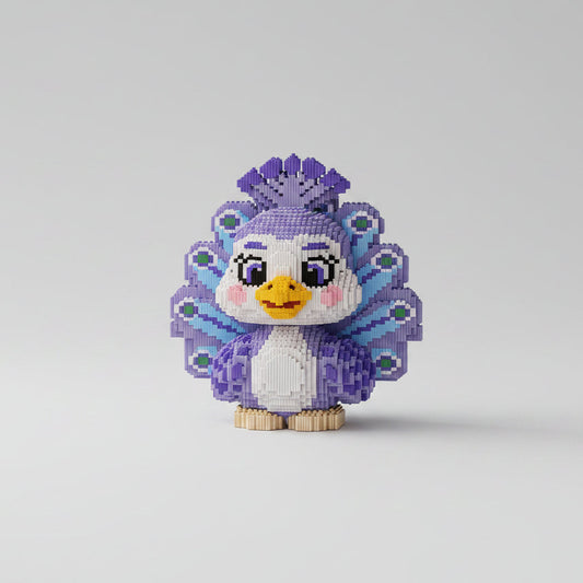 Violetter Pfau Bausteinset