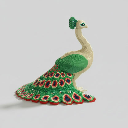 Grüner Pfau Bausteinset