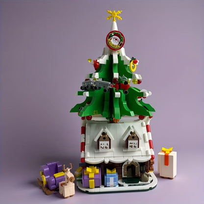 Weihnachtsbaum auf Häuschen Bausteinset