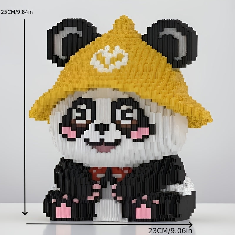 Panda mit gelbem Hut Bausteinset