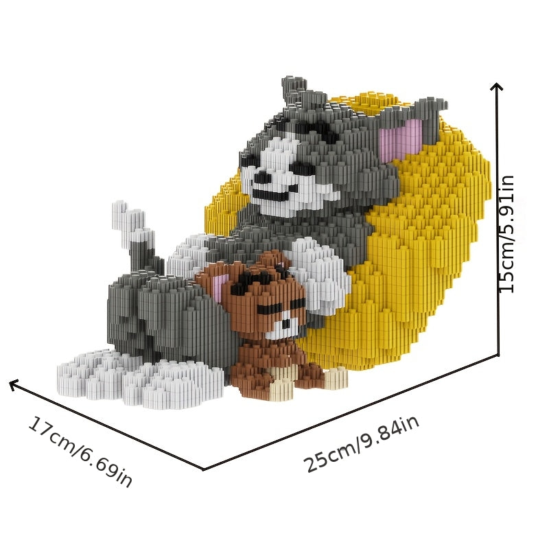 Schlafende Katze & Maus Bausteinset
