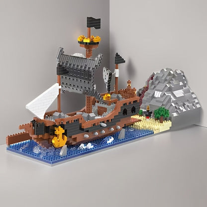 Piratenschiff auf dem Wasser Bausteinset