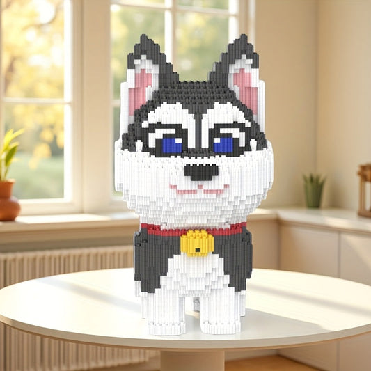 Husky mit Halsband Bausteinset