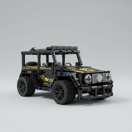 Schwarzer Offroad-Wagen Bausteinset