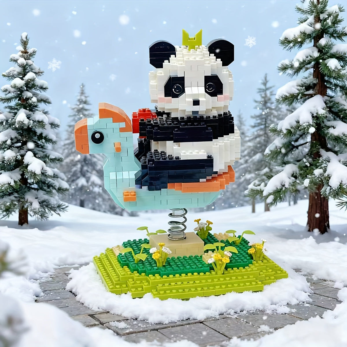 Panda auf der Wippe Bausteinset