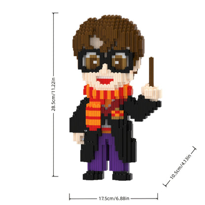Junge mit Brille und Schal Bausteinset