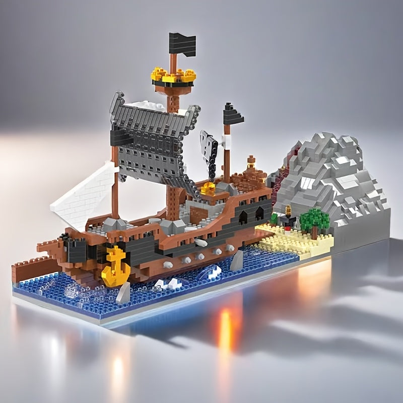 Piratenschiff auf dem Wasser Bausteinset