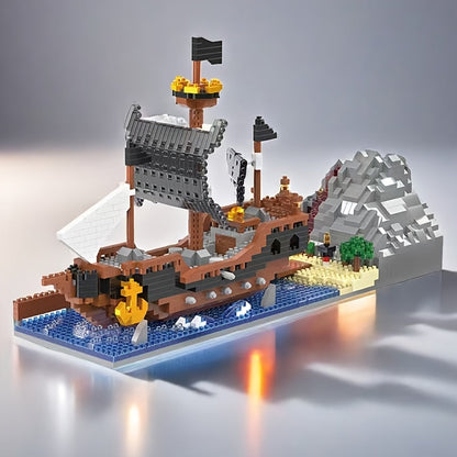 Piratenschiff auf dem Wasser Bausteinset