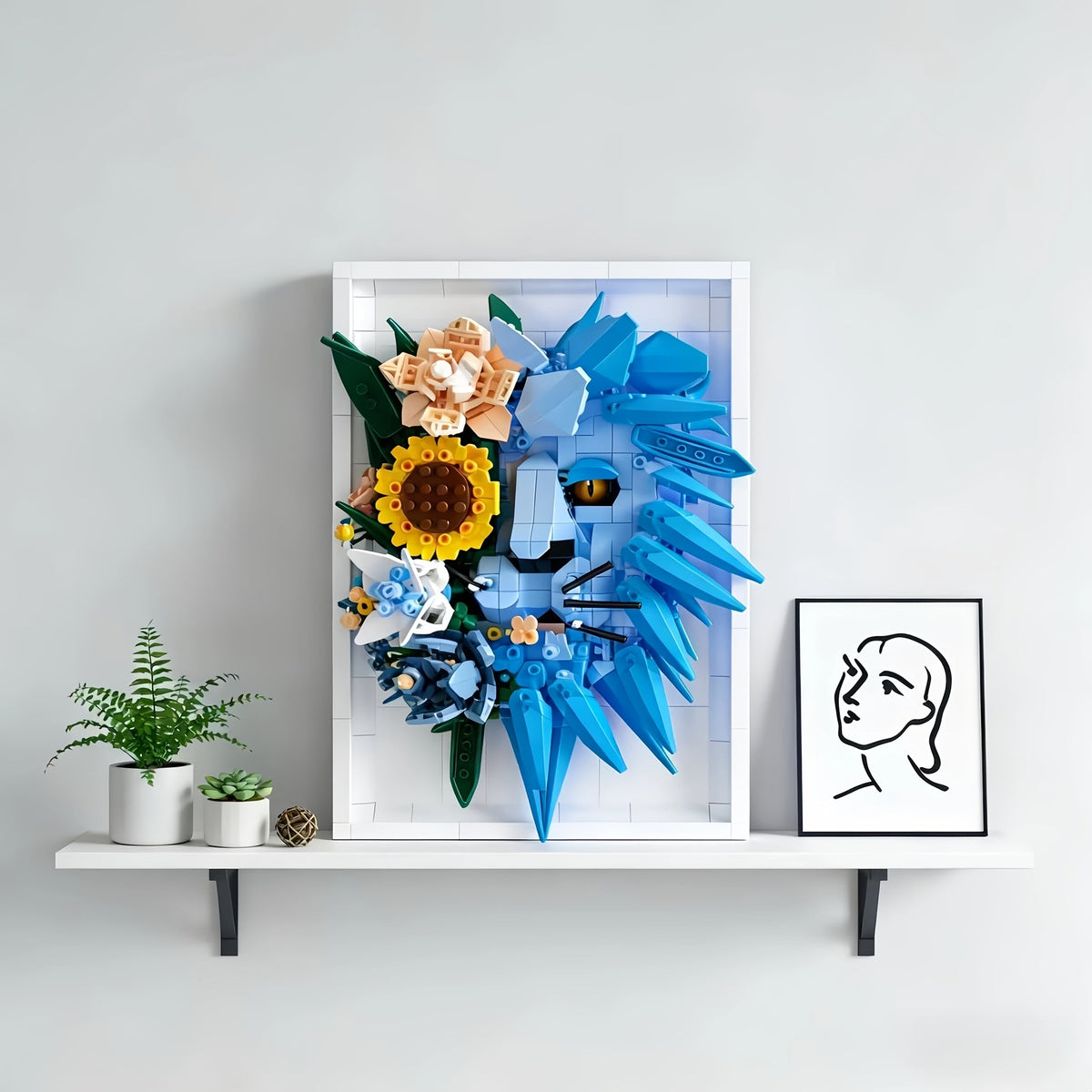 3D Gemälde Löwe Bausteinset