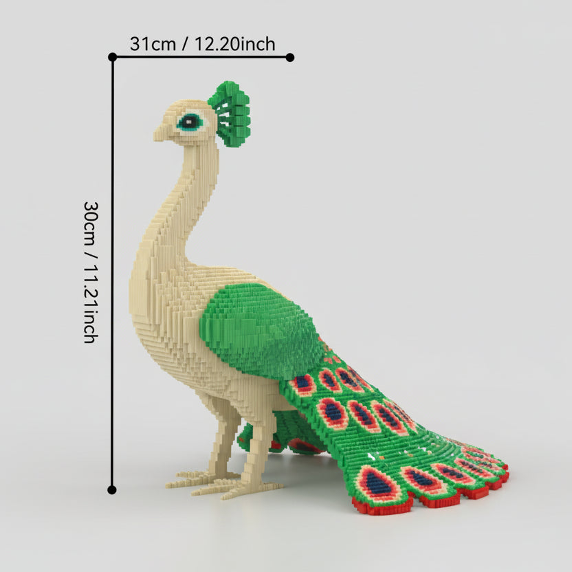 Grüner Pfau Bausteinset