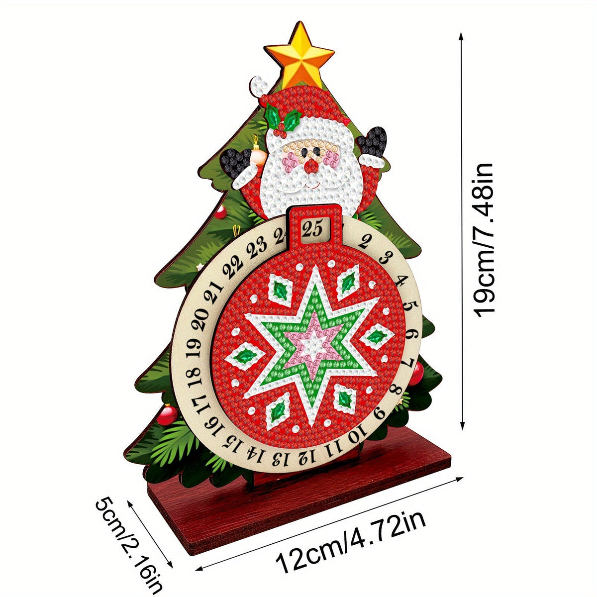 Diamond Painting Weihnachtsmann im Weihnachtsbaum
