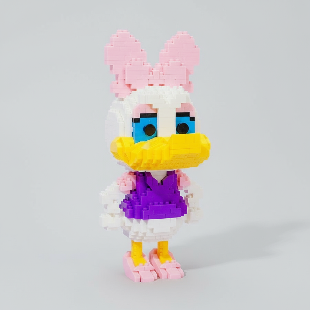Ente im lila Anzug Bausteinset