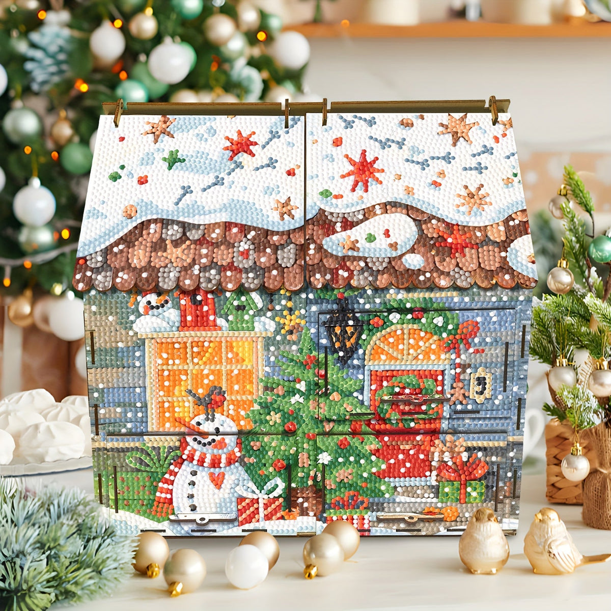 Diamond Painting Haus mit Schubladen