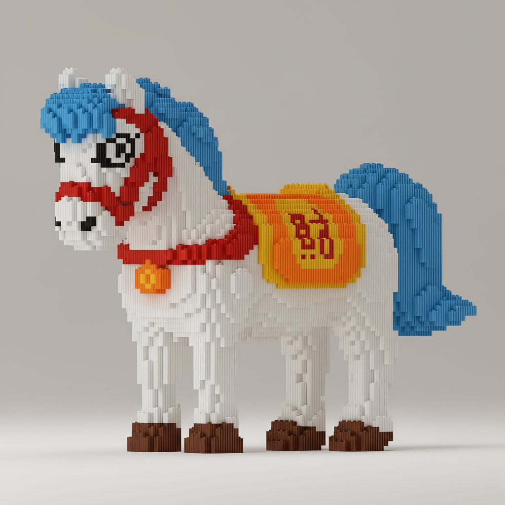 MEGA Weißes Pferd Bausteinset