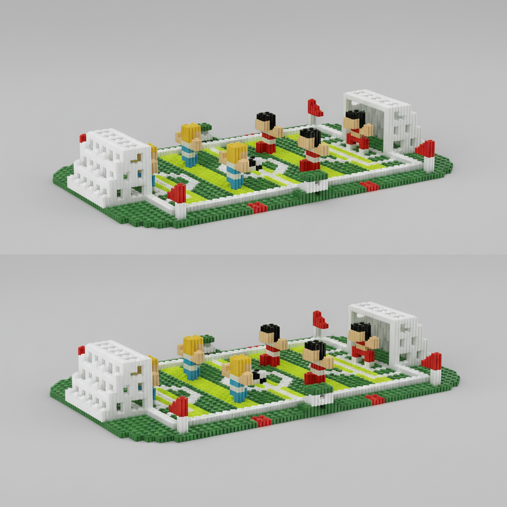 Fußballfeld Bausteinset