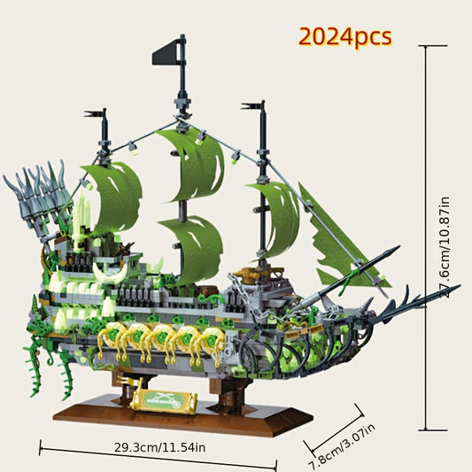 Grünes Piratenschiff Bausteinset