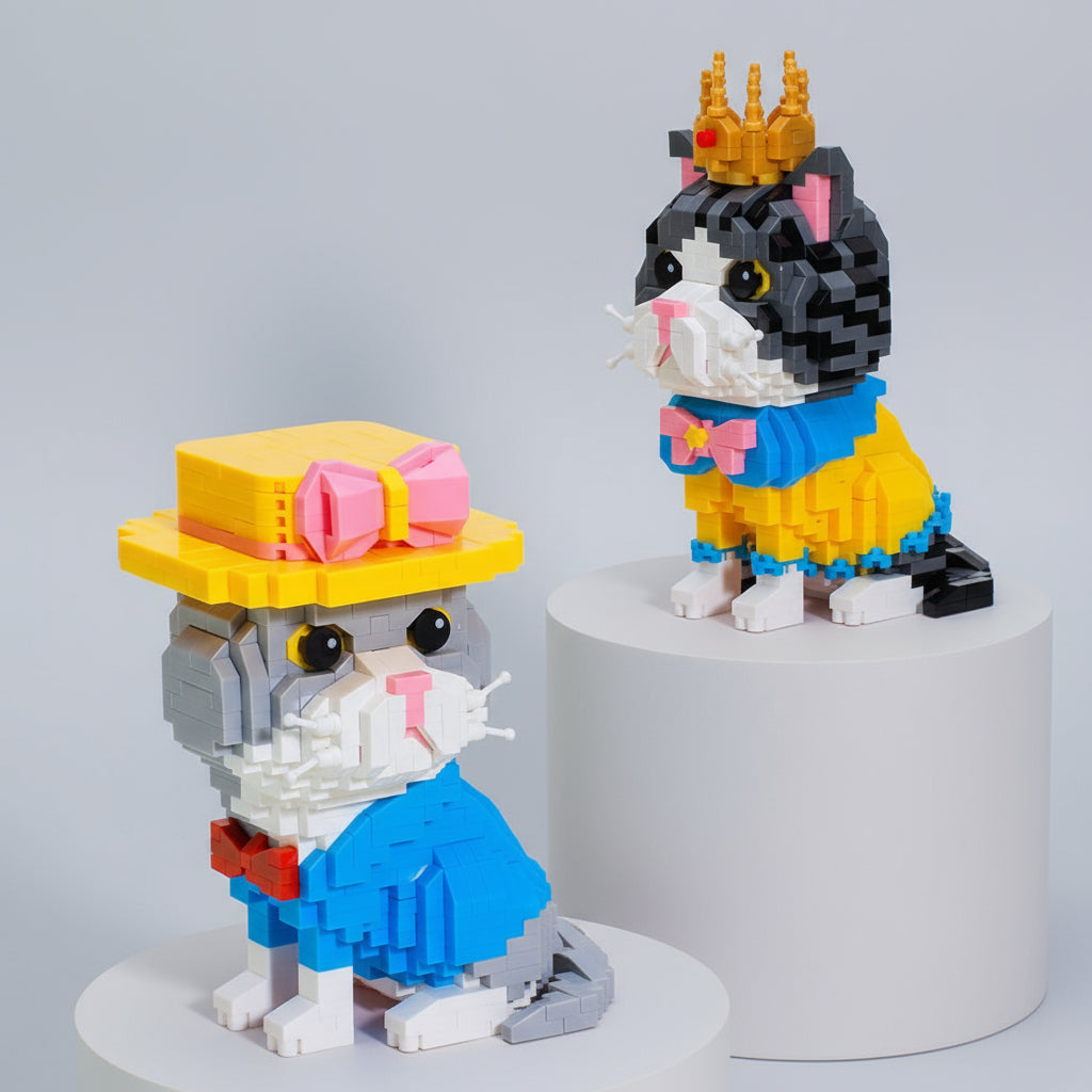 Katze mit Krone Bausteinset