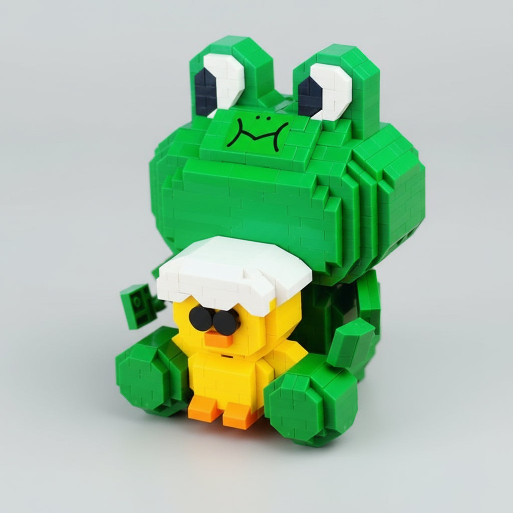 Frosch mit Küken Bausteinset
