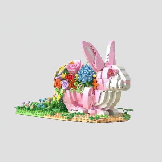 Kaninchen mit Blumen Bausteinset