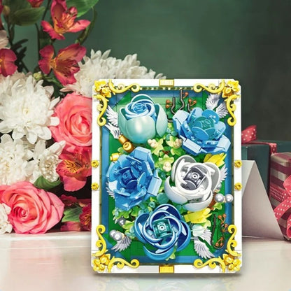 blaues Rosenbild Bausteinset