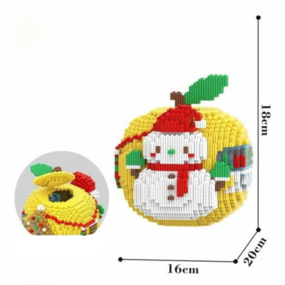 3D Gelber Weihnachtsapfel Bausteinset