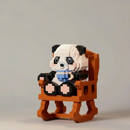 Panda auf Stuhl Bausteinset