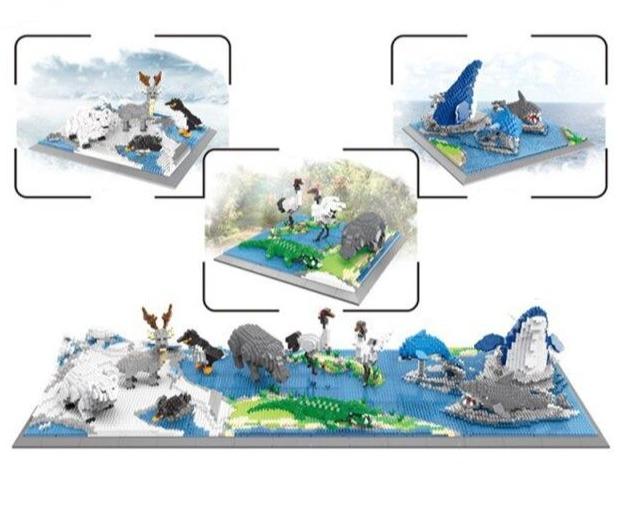 Alle Wasser- und Eistiere Bausteinset