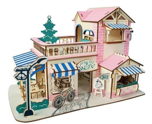 Romantische Kaffeebar 3D-Holzbausatz
