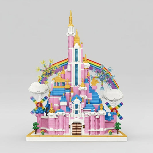 Regenbogen-Schloss Bausteinset